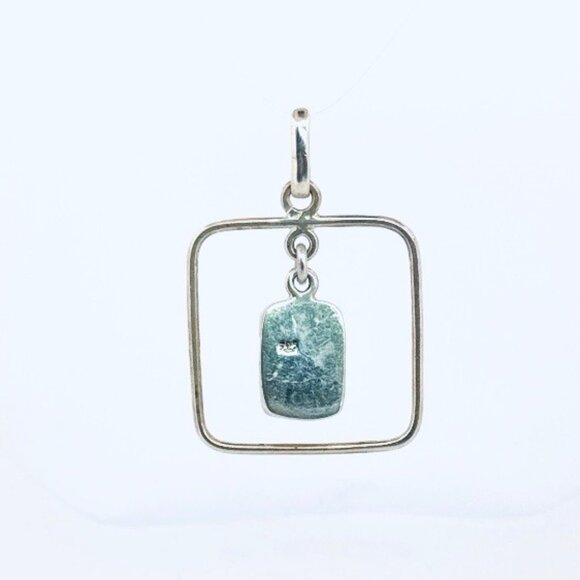 Estate 925 Sterling Silver Pendant with Colorful Dichroic Glass Art Jewelry - Picture 3 of 8